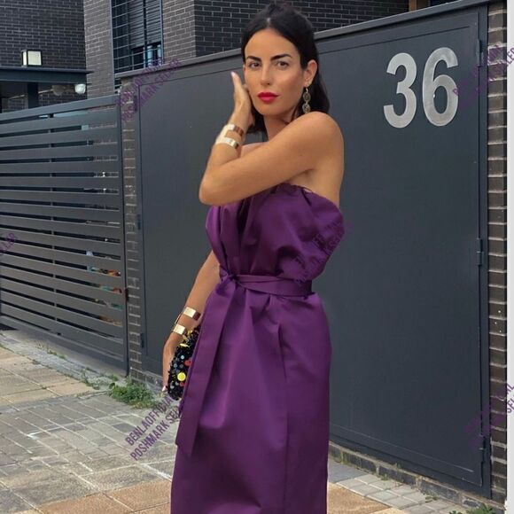 ZARA STUDIO STRAPLESS TAFFETA DRESS LIMITED EDITION - Picture 5 of 14